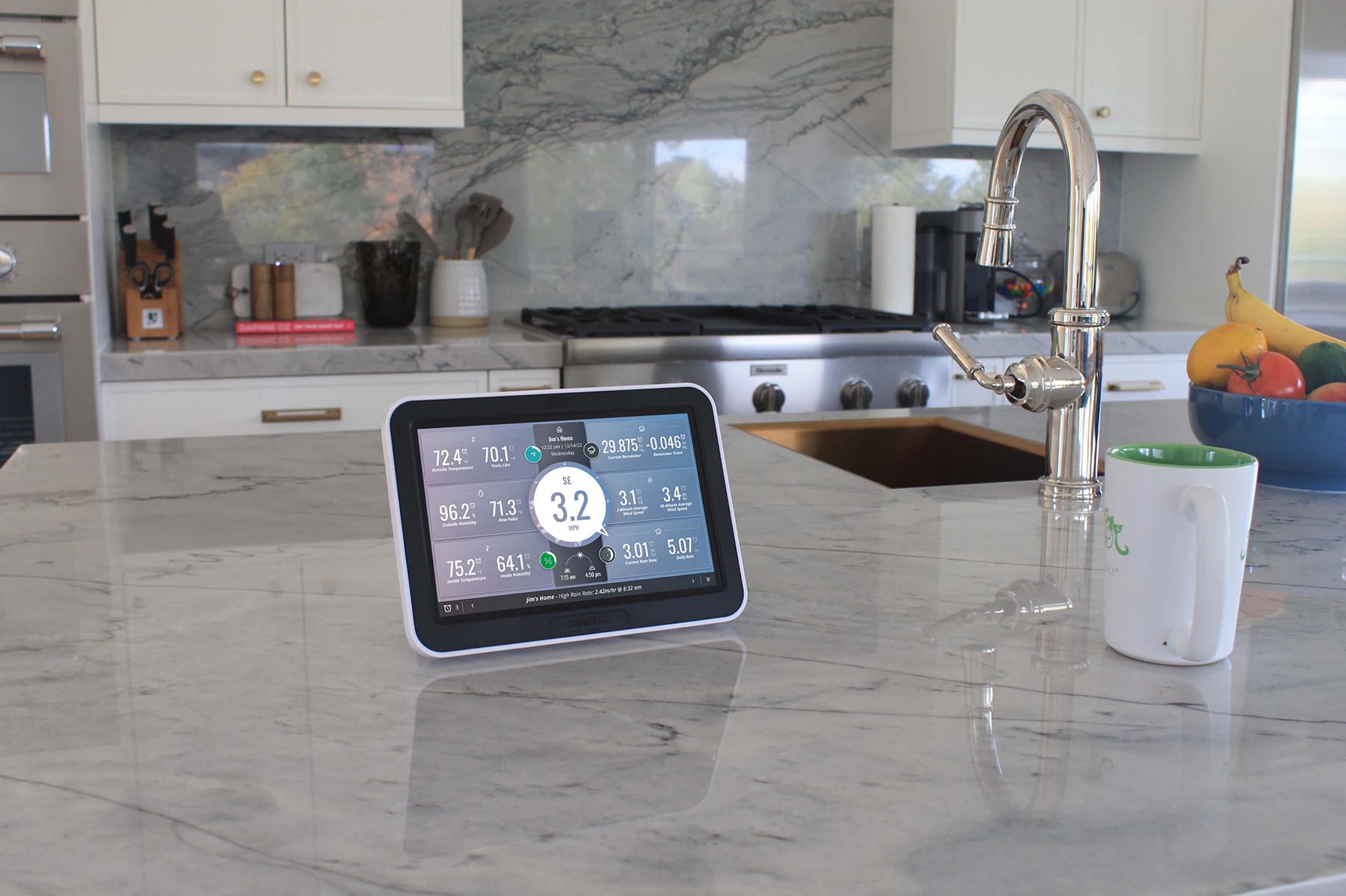 WeatherLink console in kitchen